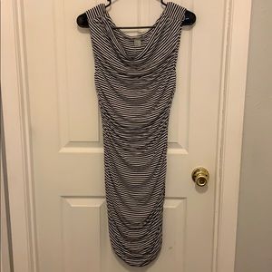 H&M striped dress w/ cowl neck-line. 100% Viscose